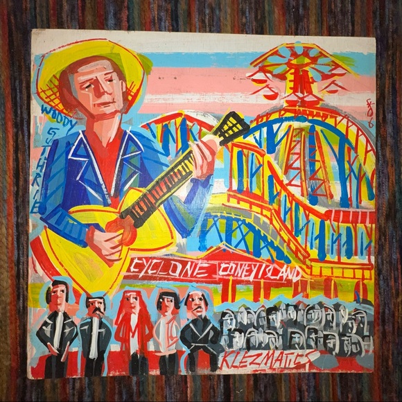 Steve Keene Woody Guthrie Birthday Coney The Klezmatics Band Artwork Painting - Picture 1 of 8